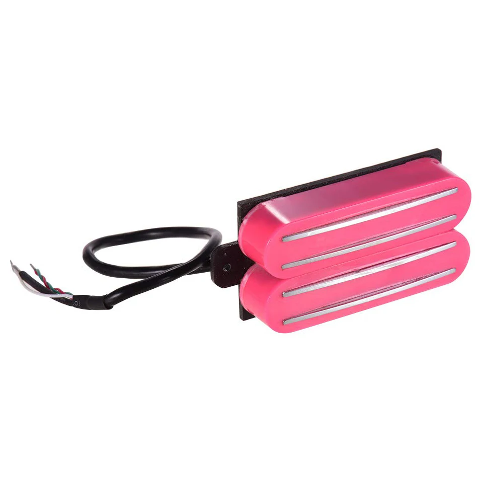 Humbucker Pickup For Guitar St Lp Electric,Dual Rail Guitar Replacement Parts Coil Pickup With 5 Wires (Pink)