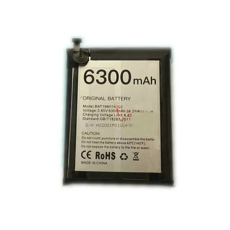 Battery for Doogee S68 Pro 6300mAh Li-Ion Rechargeable Original Batteries Mobile Phone Accessories