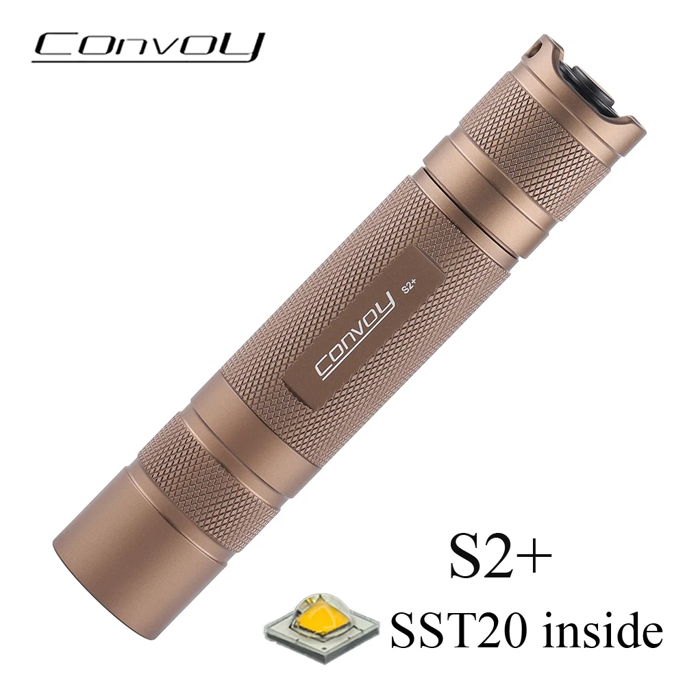 

Convoy S2+ Flashlight with Luminus SST20 Linterna Led 18650 EDC Torch Flash Light Biscotti Firmware Fishing Camping Lanterna