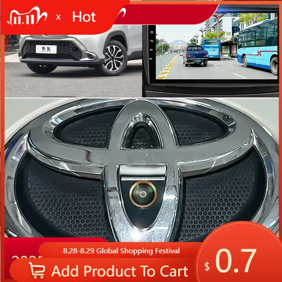 

Fot Toyota 2026 Новый для Toyota 2026 Новые колпаки-концентраторы AHD 1080P Камера с логотипом переднего вида для Toyota Camry Prius Yaris Hilux Vizi Reiz