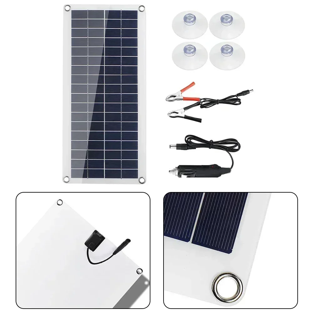 50W Solar Panel Kit 12 Volt Trickle Charger Battery Charger Battery Charger Module Flexible Solar Panel Boats Emergencies Tool