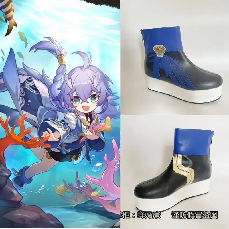 

Anime Honkai:Star Rail Bailu Tall Boots Short Boots Cosplay 4cm High heels Boots Shoes Halloween For Girl Boy PU Leather Shoes