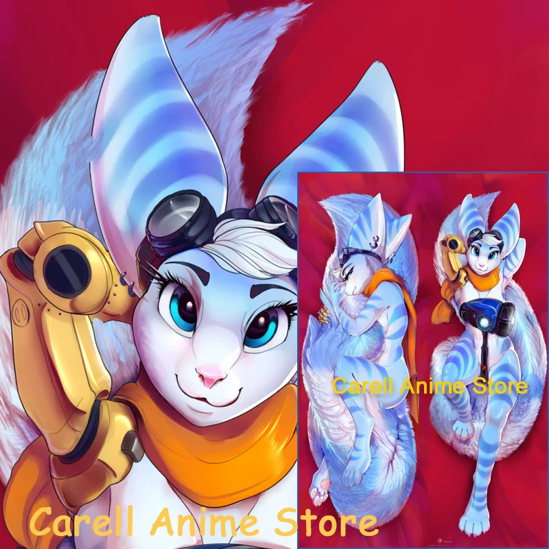 Dakimakura Anime Rivet (ratchet and clank) Furry Double-Sided Print Life-size Body Pillow Cover