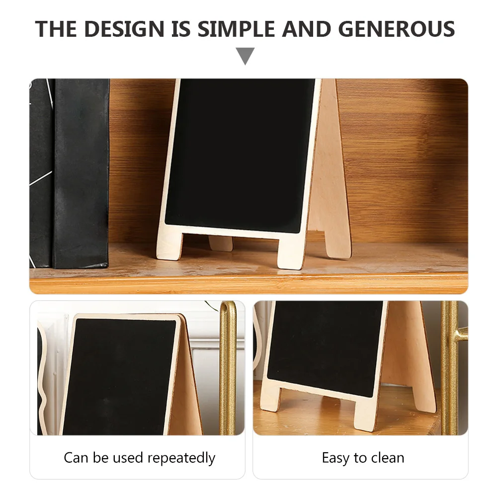 

2Pcs Small Blackboard Home Supplies Memo St Chalkboard Decor Double Side Note Writing Wood Kids Room Bedroom Office
