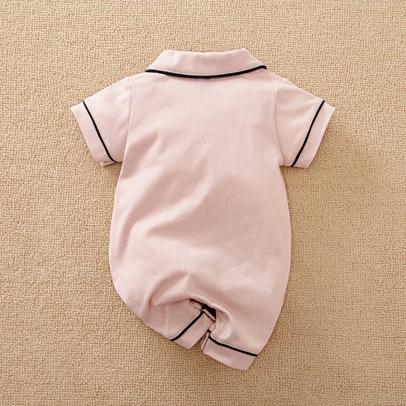 Comfortable And Soft Cotton Newborn Baby Rompers Short Sleeve Infant Girl Solid Color Jumpsuit Basic Clothing Pajamas Outfits