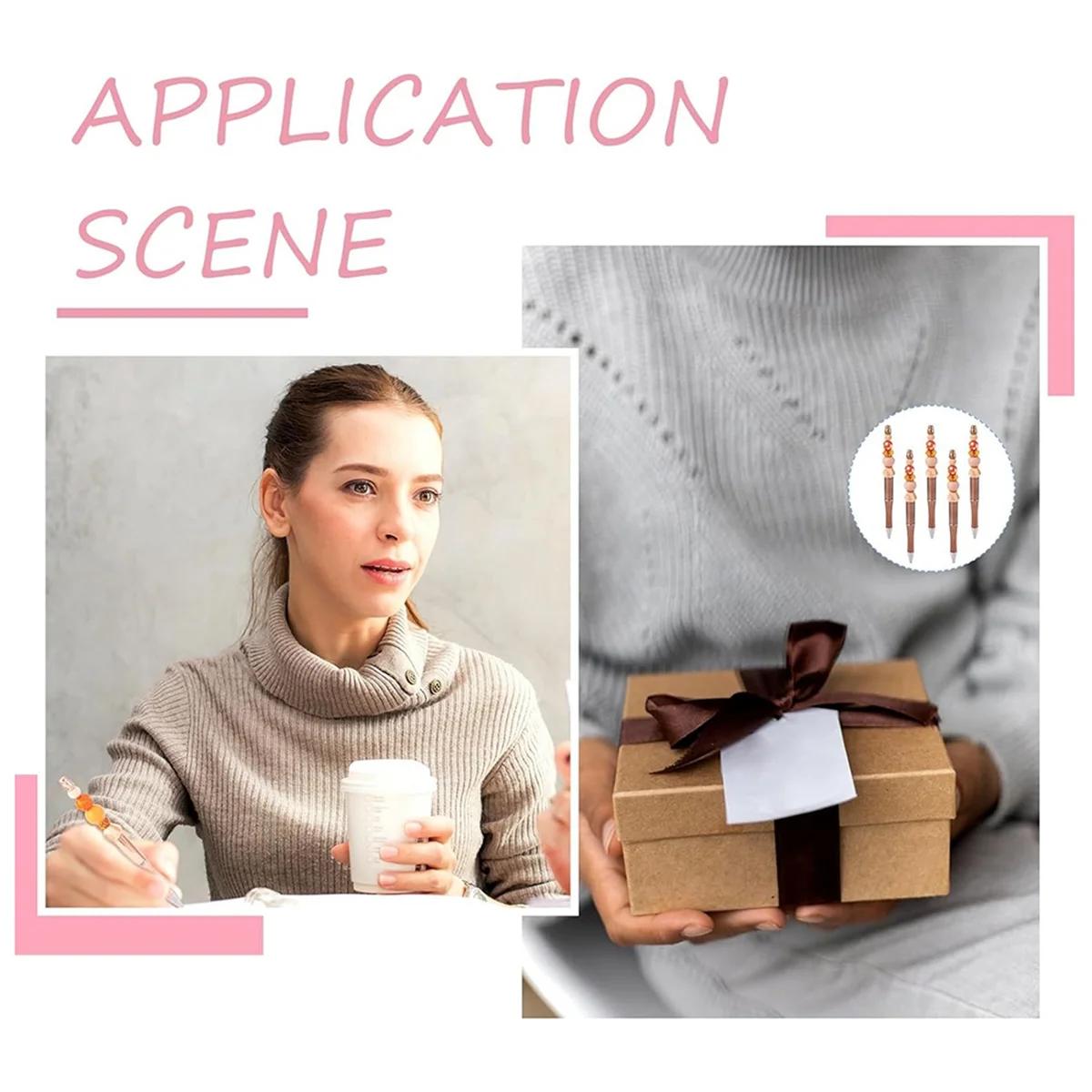 Пластиковые ручки с бисером для рукоделия, 25 шт., декоративные принадлежности, офисные и школьные принадлежности, коричневый, кофейный, розовый, золотой, золотой