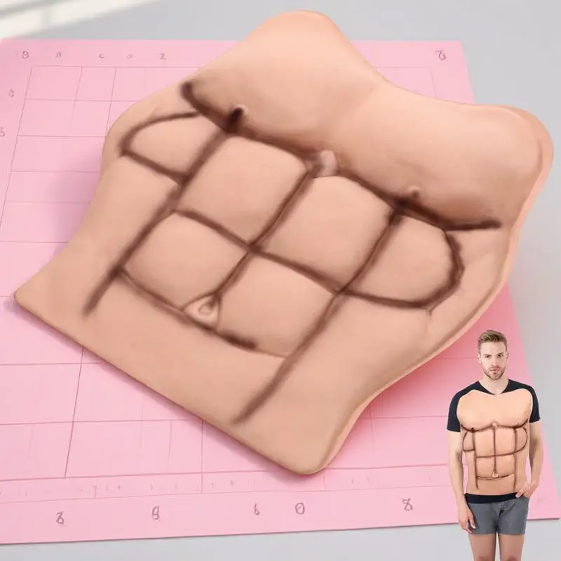 Fake Chest Muscle Prop Realistic Male Chest For Cosplay Halloween Party Prank Accessory Men Muscle Costume Decor