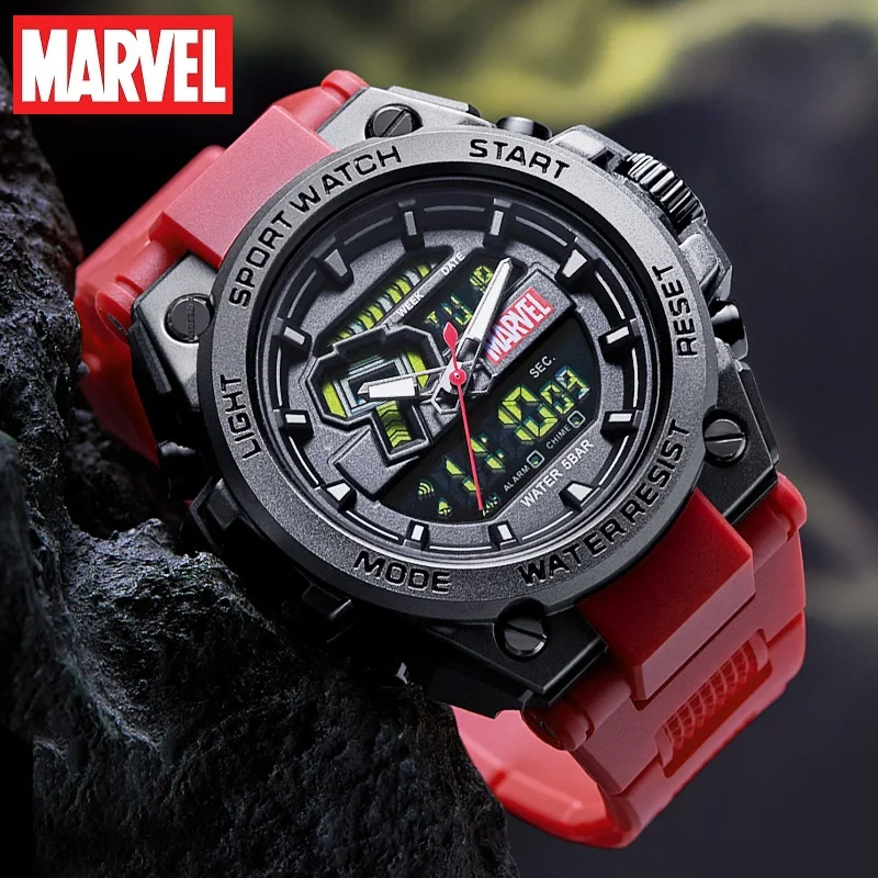 Marvel For Mens Watches Avengers Thor Odinson Dual Display Wristwatch Repeater Alarm Clock God Of Thunder New Male Reloj Hombre