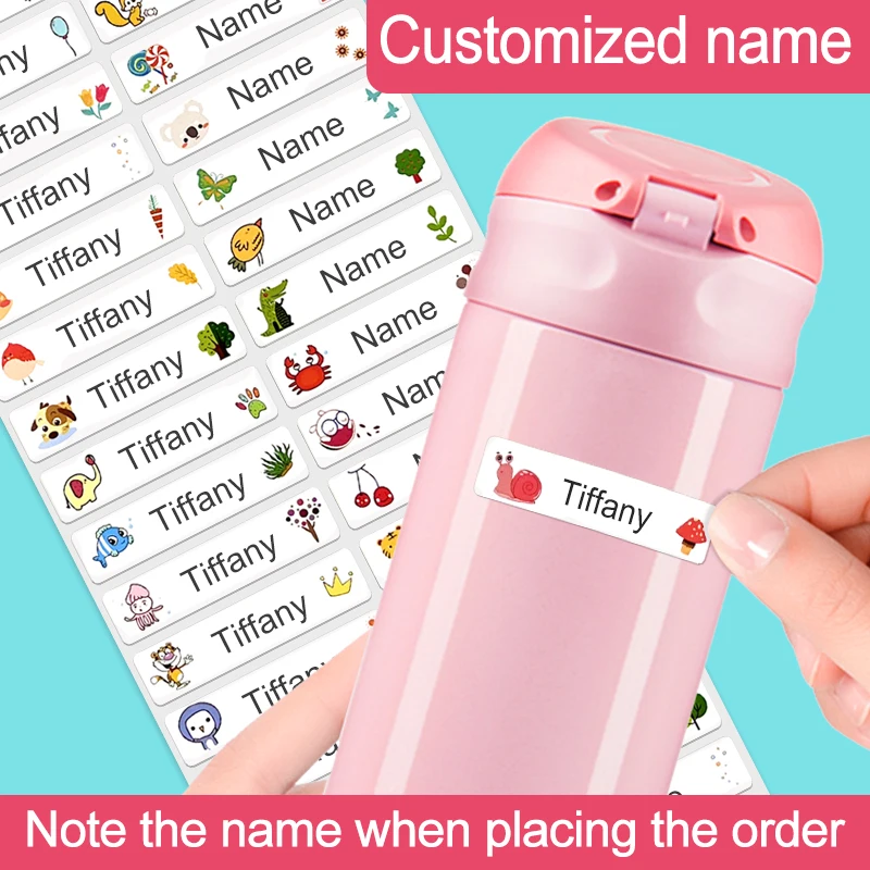 

Name Tag Custom Waterproof Stickers Decals Personalized Name Label for Children School Stationery case Bottle cup rule Sticker