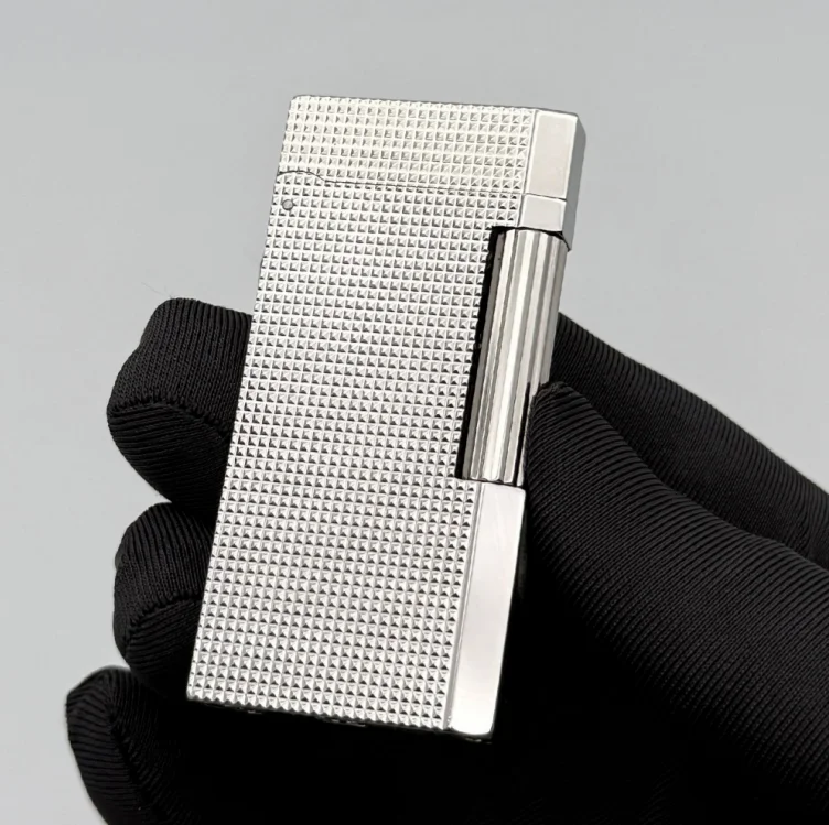 Paris Nail Grain Hammered Texture Soft Flame Metal Butane Lighter Luxury Collectible Gift