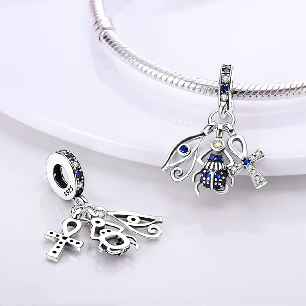 Religious Series Original Charms 925 Silver Bible Cross Dove of Peace Beads Pendant Fit Diy Women's Bracelet Jewelry Gift Making view 2