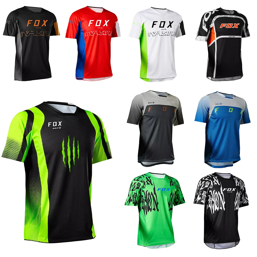 Men\'s BAT FOX Shirts Short Sleeve Downhill Jersey Quick Dry Breathable Motocross Racing Mountain Bike Jersey Enduro MTB T-Shirt