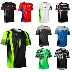 Camiseta de manga corta para hombre, Jersey transpirable de secado rápido para Motocross, carreras de bicicleta de montaña, Enduro, MTB