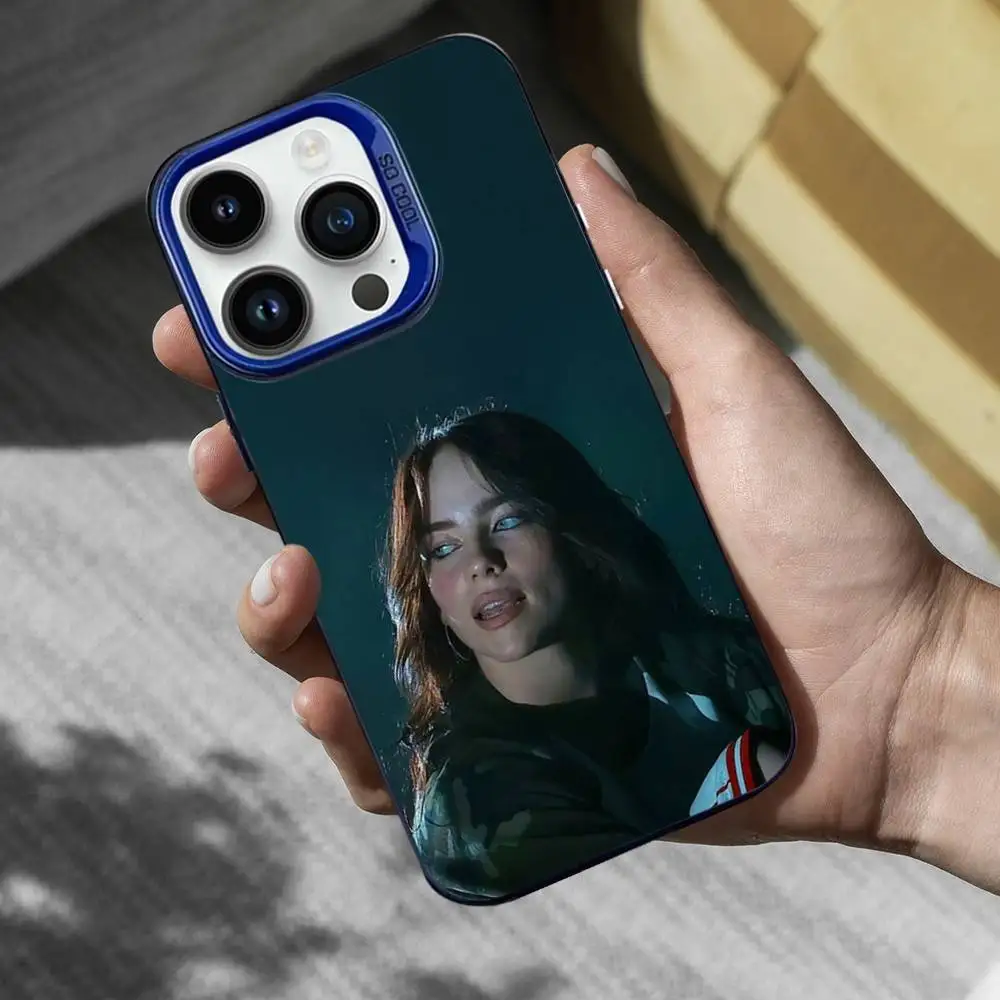 Capa de telefone LUNCH B-BILLIES SINGER para iPhone 16,15,14,13,12,11, Mini, Pro, SE, MAX Capa de silicone azul fosco