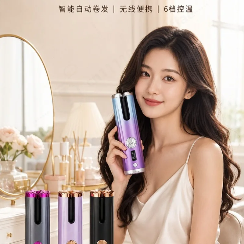 Automatic Wireless Hair Curler Negative Ion Large Wave Curling Wand Mini Portable Rechargeable Hair Styling Tool