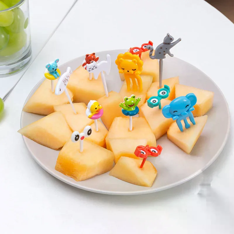 6/8/10pcs Cartoon Dinosaur Fruit Fork Mini Funny Children Snack Cake Dessert Pick Toothpick Bento Lunches Party Decoration