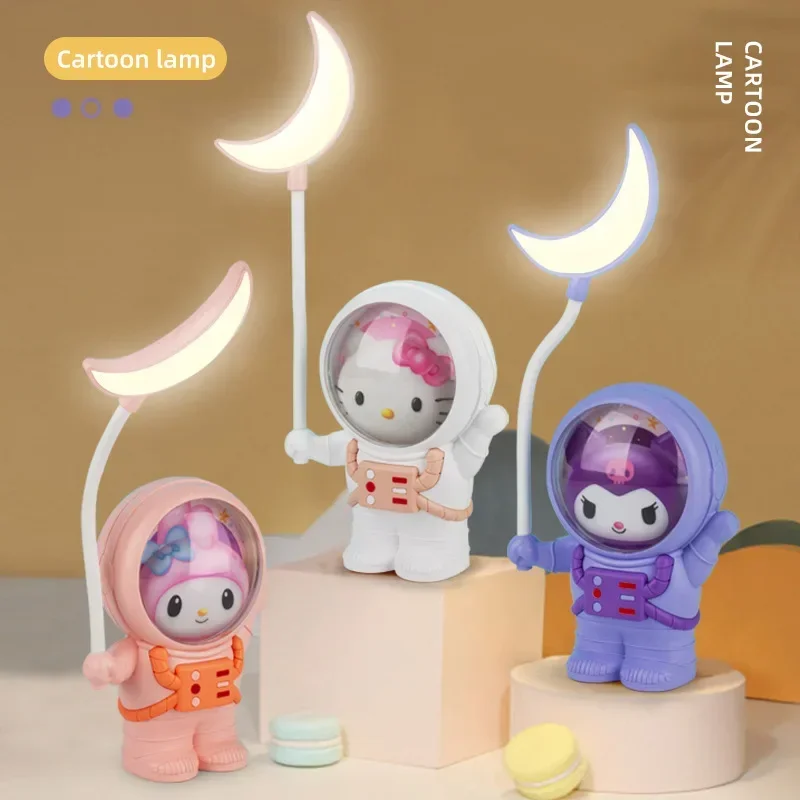 

Sanrio Hello Kitty Astronaut Desk Lamp Cute Anime Cartoon Kuromi Pencil Sharpener Night Light Girls Room Decoration Holiday Gift