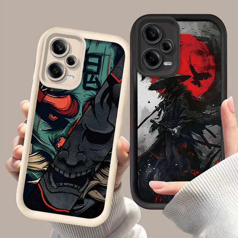 Japan Ghost Face Samurai Soft Case for Xiaomi Redmi Note 13 12 11 Pro Plus 4G 5G 12S 11S 10S 10 9 9S 8 12C 13C A3 Silicone Cover