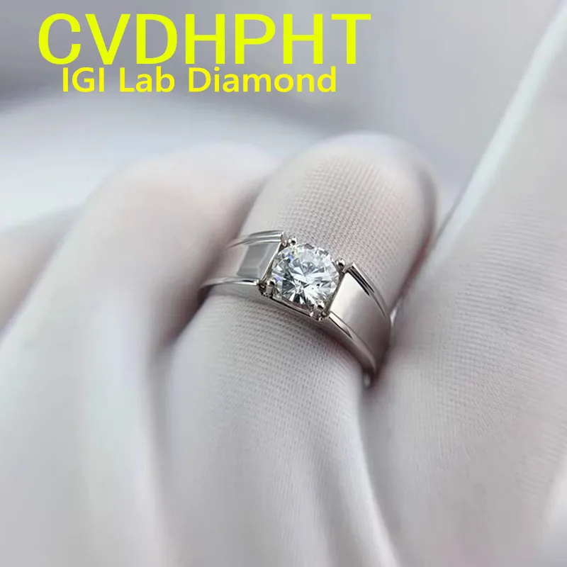 

1 2 3Ct Твердое 18-каратное белое золото Мужское кольцо IGI Lab Growing Diamond Ring Круглое D VS1 Цветной бриллиант Обручальное кольцо Обручальное кольцо ﻿
