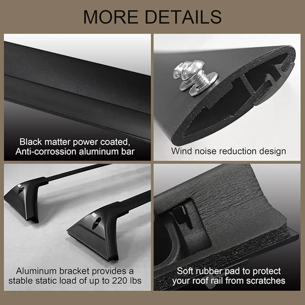 

Crossbars for Roof Rack 220lb Compatible with Nissan Rogue 2021 2022 2023 2024 SV SL Platinum Aluminum Heavy Duty Lock Crossbar