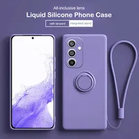 Liquid Silicone Ring Holder Phone Case For Samsung A56 A36 A26 A16 06 55 35 25 15 05/S 54 34 73 72 71 53 52 51 33 32 Soft Cover