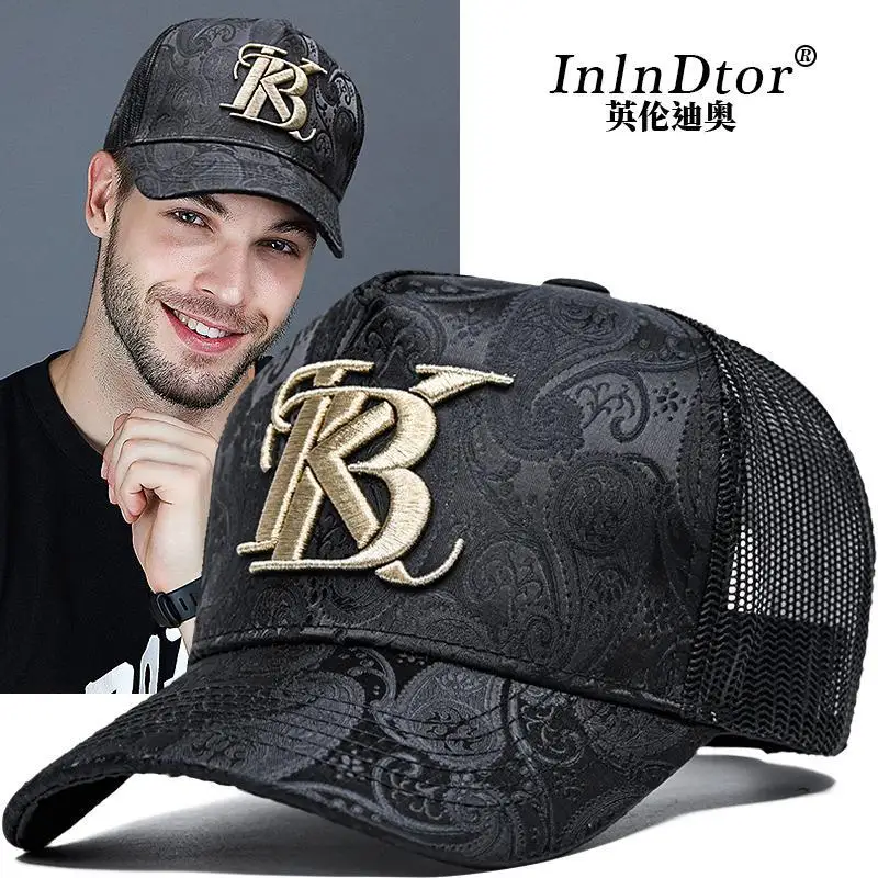 Men's cap Baseball cap Men's 2023 Four season sports cap Hip Hop Breathable Net Trucker cap Hard structure alphabet hat brand