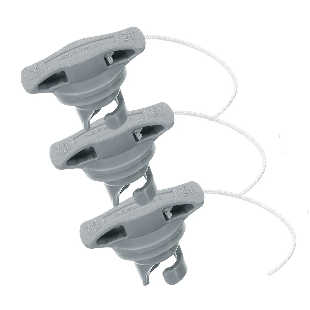 

3Pcs Inflatable Boat Air Valve Plugs Gray Durable High Pressure Rotating Valve Cap for Kayak Paddle Board Dinghy