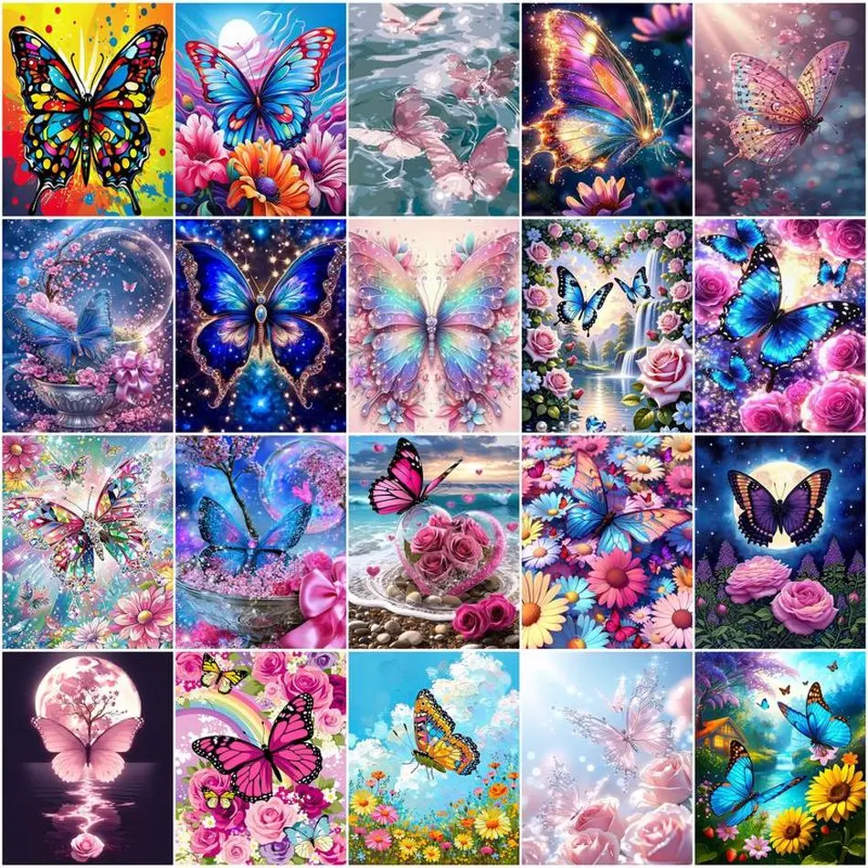 GATYZTORY Pictures By Numbers Painting Handmade Color Markers Picture Paint butterfly Painting Decor Arts Crafts Handwork Gift