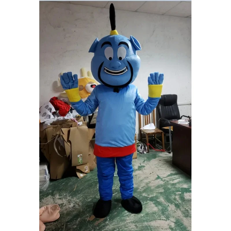 Adult size cosplay Aladdin alladin genie Cartoon character costume Mascot Advertis Fancy Dress Party Animal carnival Celebration