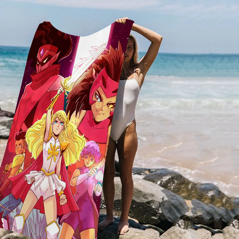 She Ra And The Princesses Of Power Anime Microfiber Blanket Quick Drying Beach Towels Printing Super Absorbent Towel Blanket