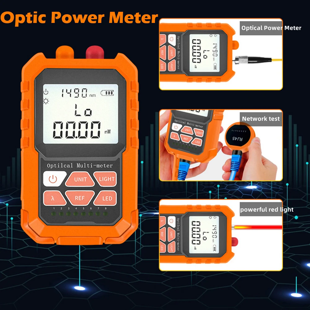 

Волоконно-оптический измеритель мощности-70 + 3 или-50 + 20 дБм, визуальный локатор неисправности, тестер сетевого кабеля, ручной мини-тестер оптического волокна