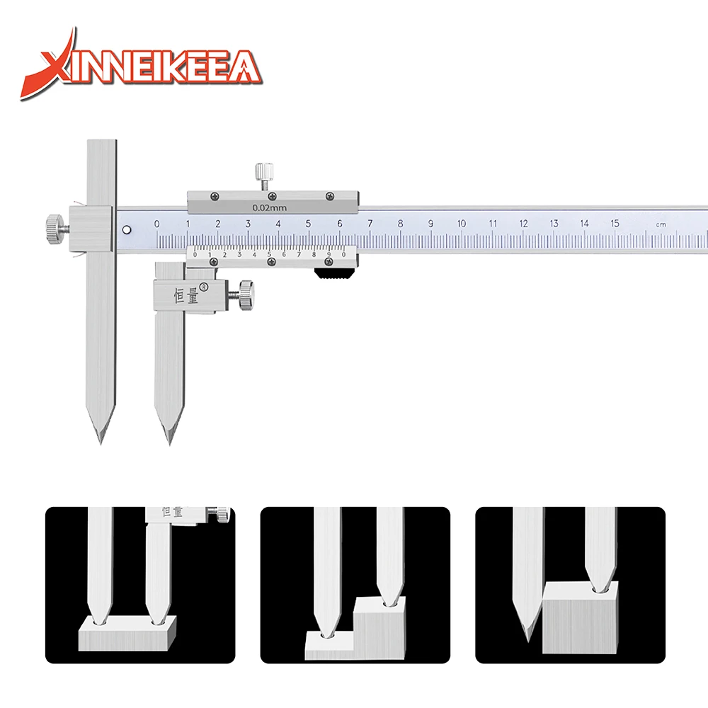 Center Distance Edge Center Hole Distance Vernier Caliper Measuring Range 150mm 200mm 300mm 4CR13 Stainless Steel Measuring Tool