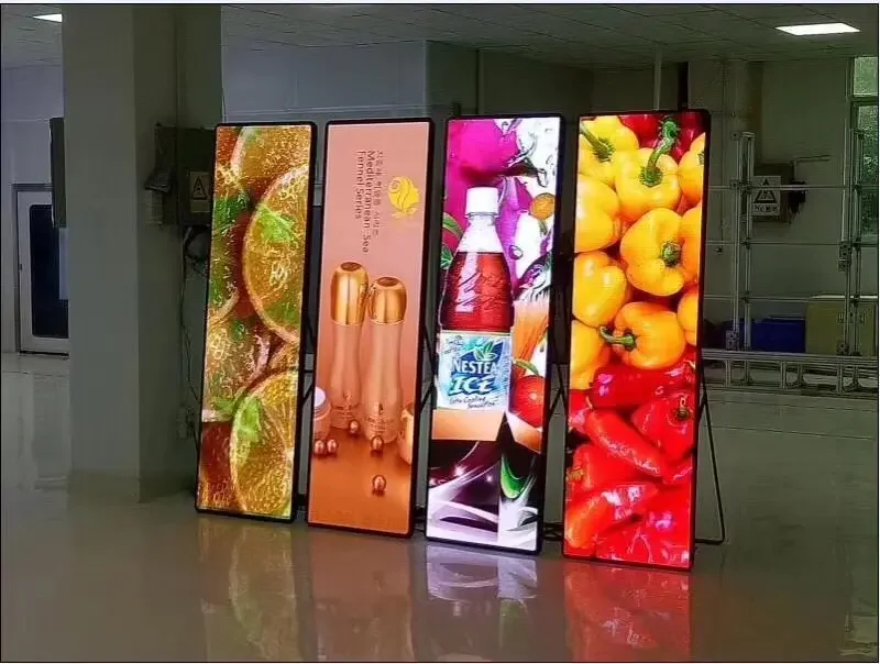 P1.86 Smart Poster Led Sign for Fashion Shop Indoor Outdoor Floor Stand Easy Move Wifi Control Poster Led Sign Display Screen view 6