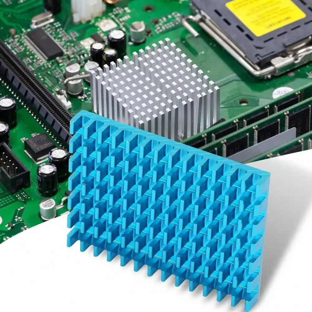 

5 шт. алюминиевый радиатор (40x30x5 мм) - плавник радиатора с термопроводящей клейкой лентой для охлаждения электроники