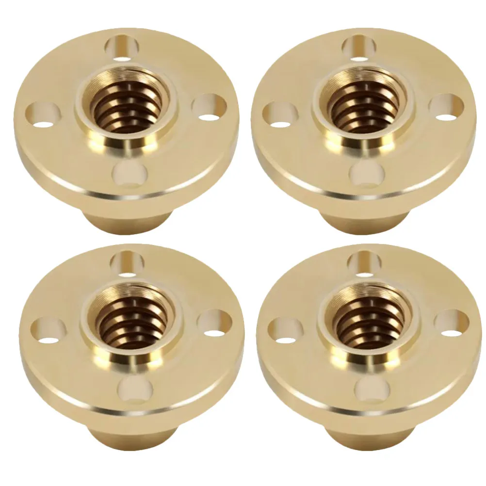 

4Pcs 3D Printer Parts T8 Copper Nut Brass Trapezoidal Lead Screw Nut High Hardness Long Life Compatible 3D Printer Accessories