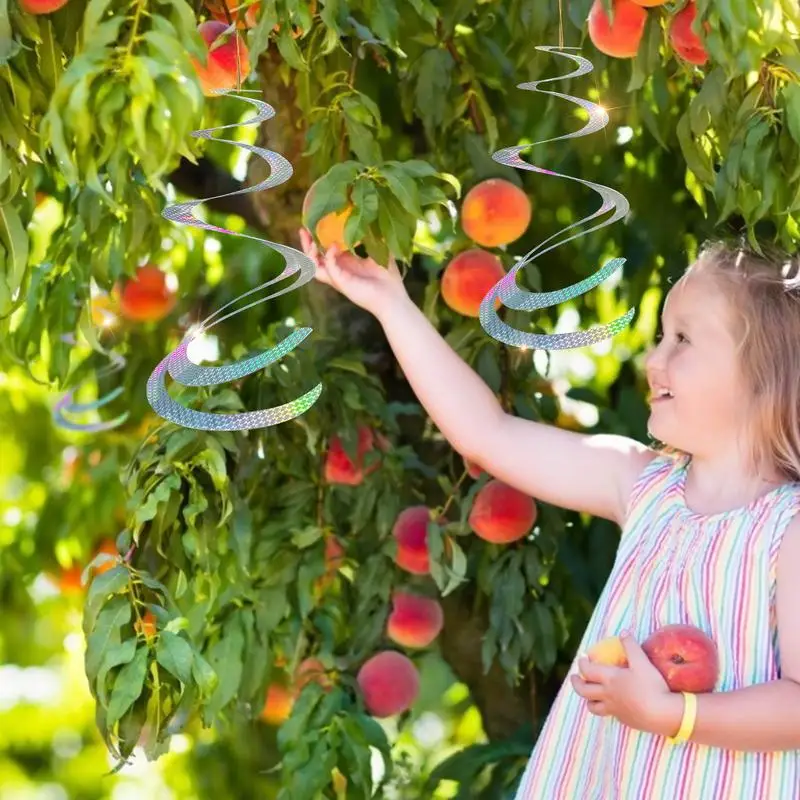 Hanging Wind Twisting catarifrangente a spirale spaventare i dischi per uccelli dispositivo Anti uccello spaventare i piccioni con nastro adesivo eflettivo per il cortile del giardino