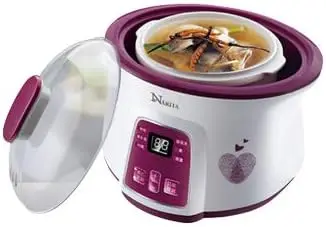 وعاء الحساء الكهربائي الرقمي / 1.6 لتر، وعاء سيراميك كبير (1.6 لتر) ووعاءان سيراميك صغيرتين (0.4 لتر) NSQ-1855 من C&H Soluti