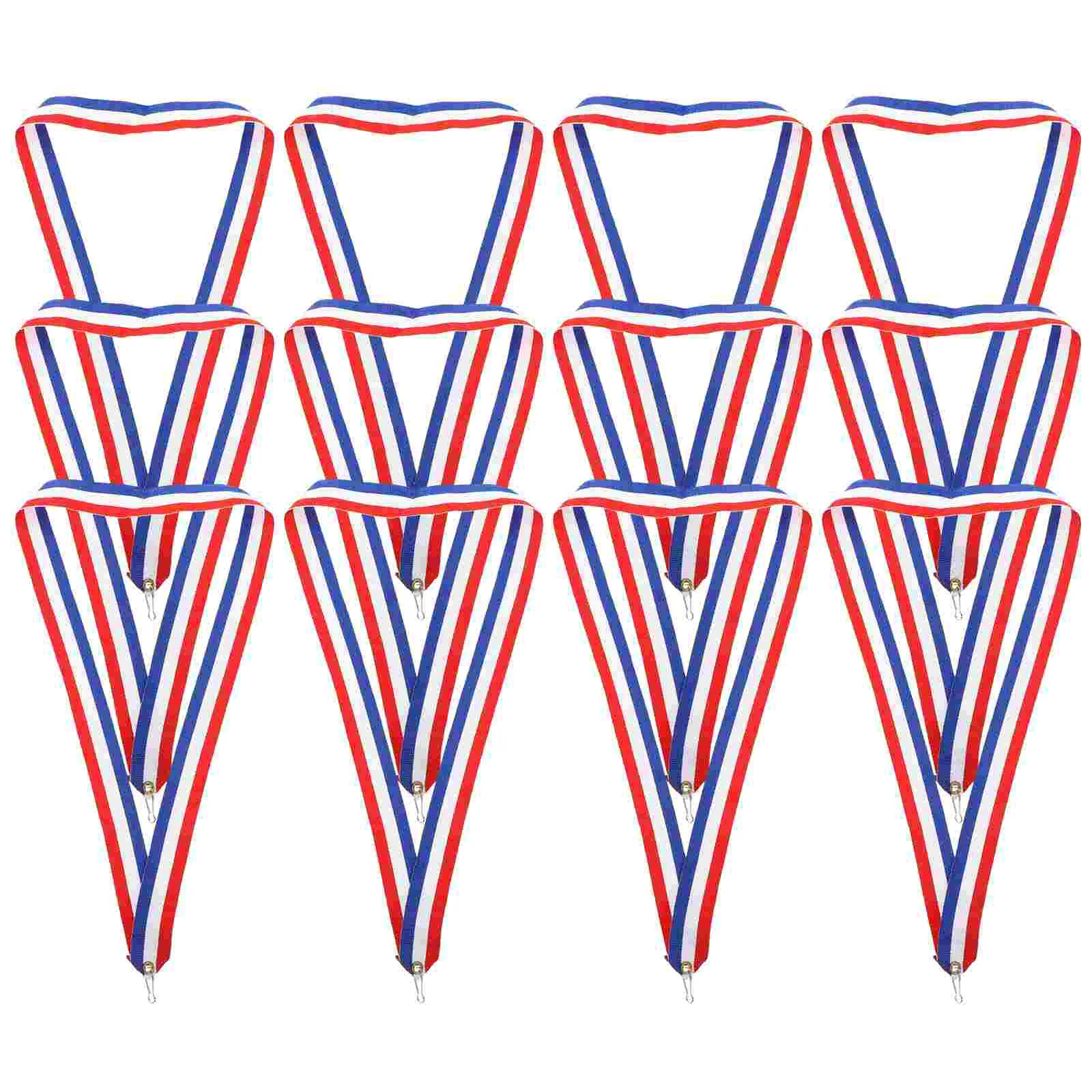 

12 Pcs Hook Medal Lanyard Ribbons Multi-function Neck up for Medals Alloy Sports Meeting Award