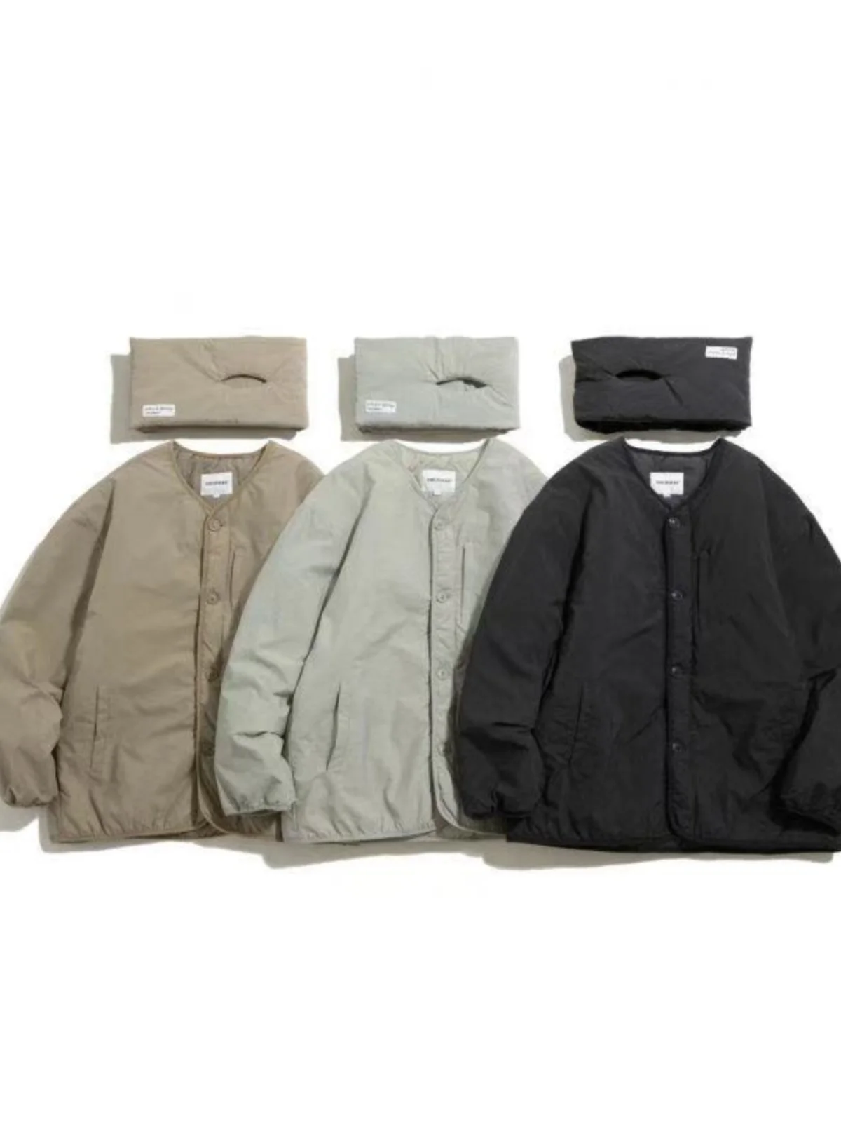 

Новая зимняя мужская однотонная хлопковая куртка-жакет в японском ретро-стиле, простая, свободная, легкая, удобная, Tagkita