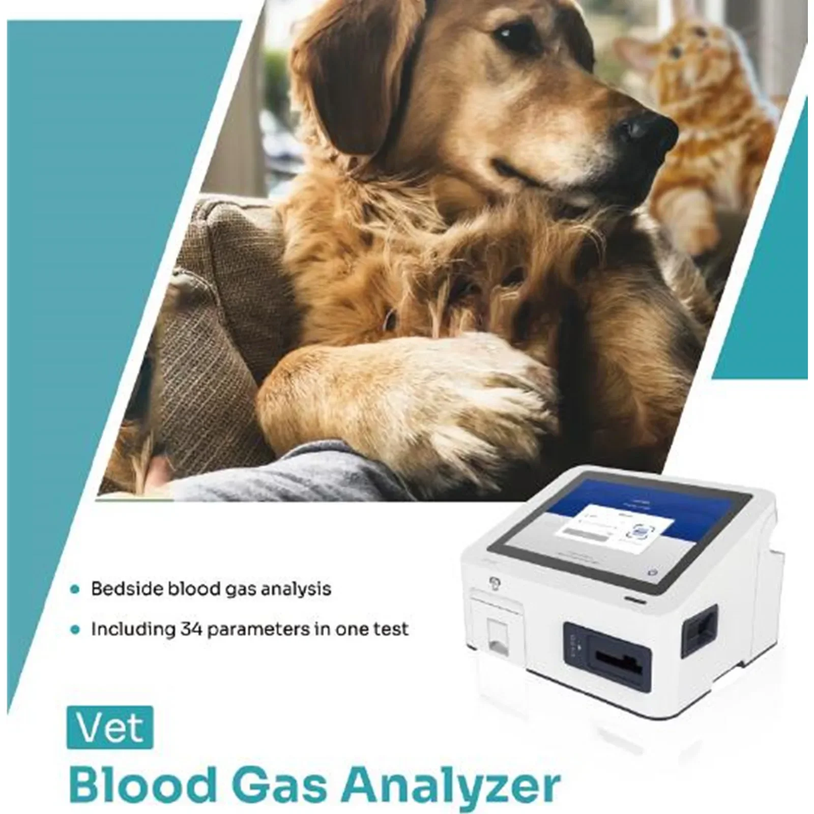 Vet Veterinary Dog Blood Gas PH PCO2 PO2 K+  Na+  Cl- ICa2+  Glucose Lactate  Hct Testing Machine Analyzer