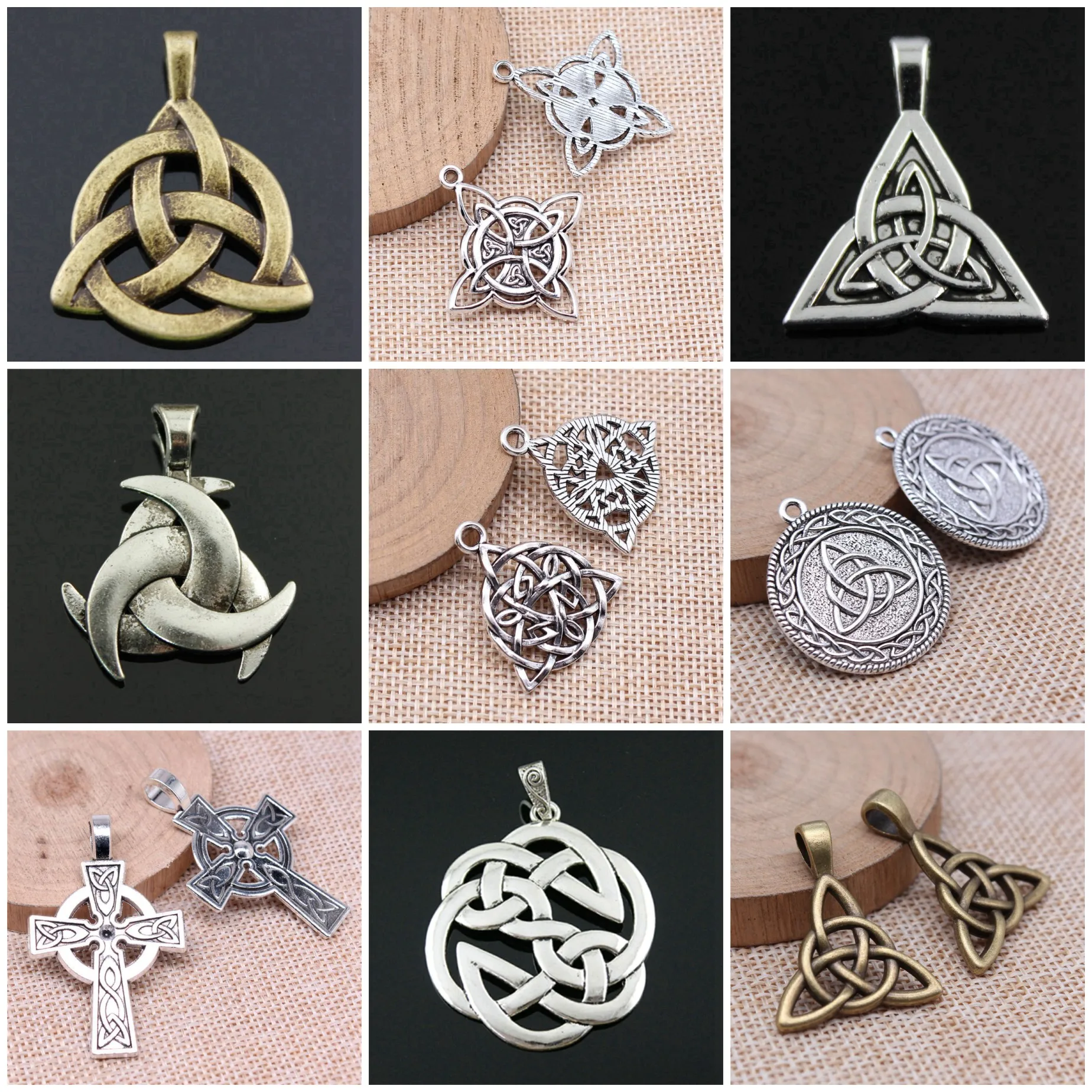 Zinc Alloy Celtic Knot Protection Amulet Charms Pendant Irish Vintage Charms For Keychain Earring Necklace Jewelry Accessories