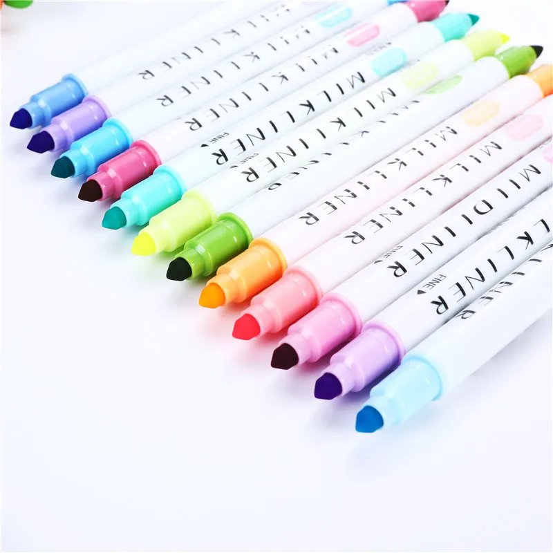 

Double-headed Art Marker Office & School Markers Set Fluorescent Pen 822 Fluorescent Pen,12-colors Watercolour Drawing Oblique