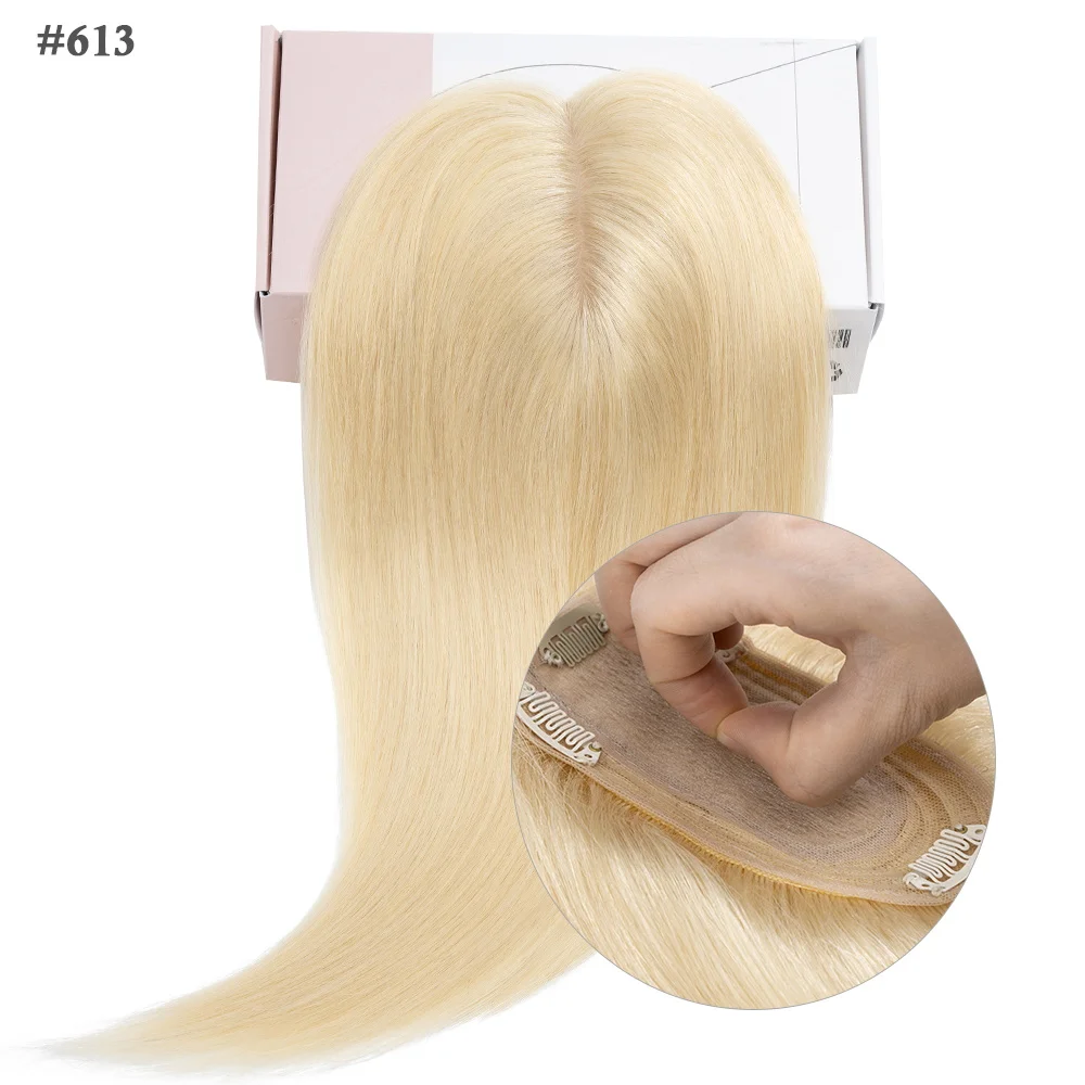 Sego 7x13cm Seiden basis Haar deckel für Frauen 100% Echthaar teile Perücken gerade Clips in Haar teilen hinzufügen Deckung volumen – Detail 25