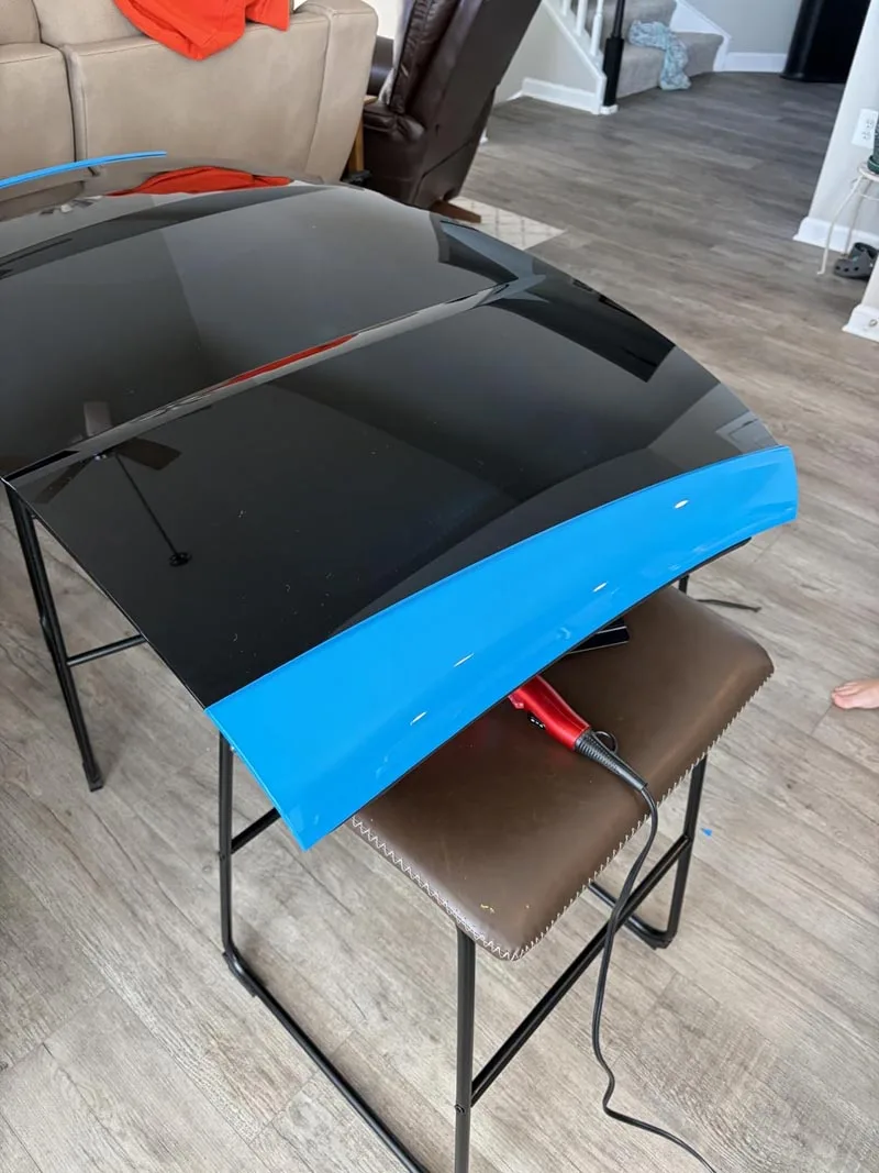 Glänzende Smurf-Blau Vinyl-Folienrolle Selbstklebende Dekorfolie Aufkleber Motorrad Auto Wrapping Folie – Detail 1