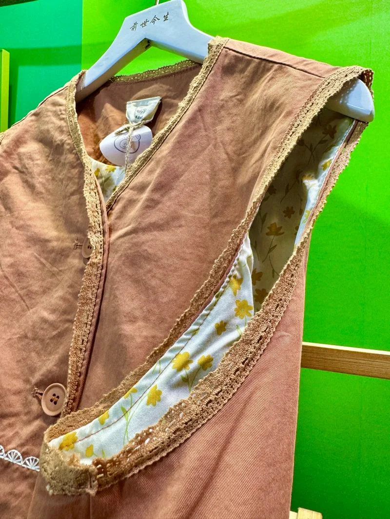 Bawełniana Słodka Kawaii Haftowana Falbankowa Koronkowa Kamizelka Damska Cottagecore Mori Girl Vintage Koreańska Harajuku Rokoko Edwardiańska Kamizelka