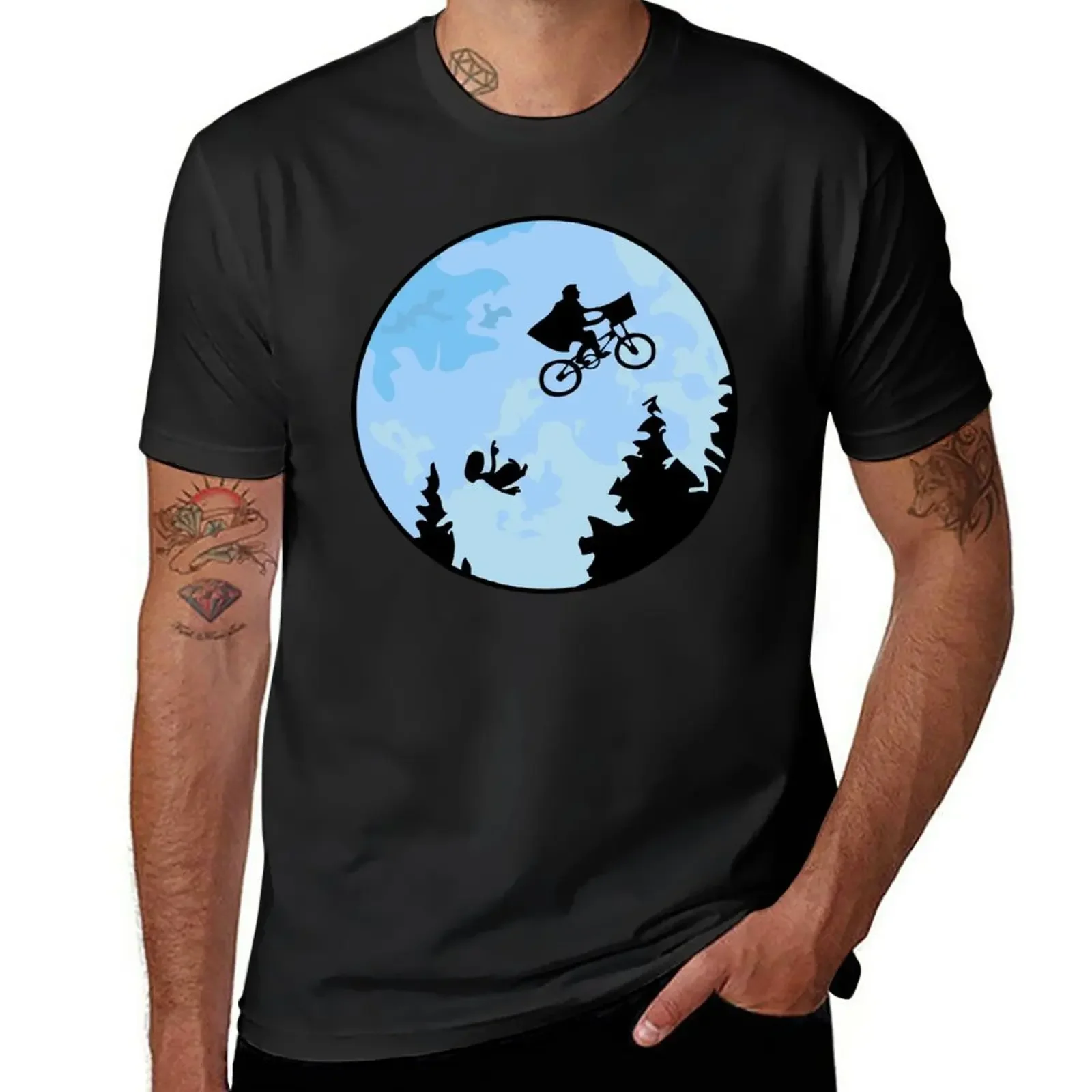 New E.T. The Extraterrestrial Falling T-Shirt heavyweight t shirts Tee shirt hippie clothes designer t shirt men