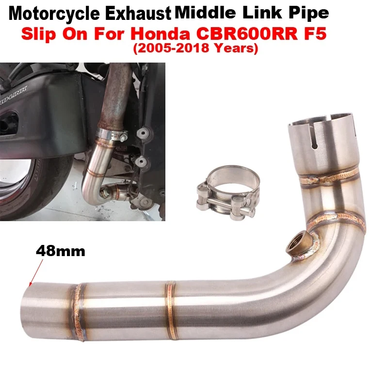 

Slip On For CBR600RR F5 CBR600 RR 2005 - 2018 Years Motorcycle Exhaust System Escape Middle Link Pipe Connecting Mid Tube