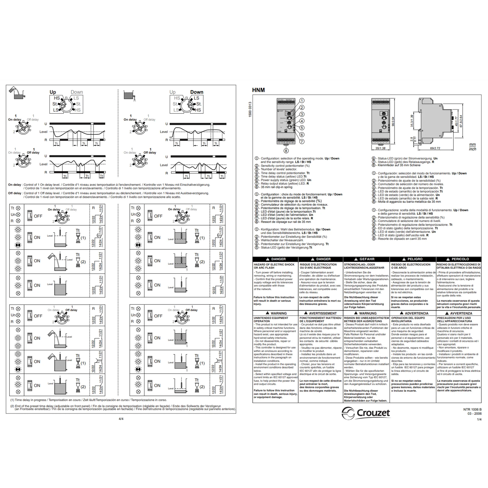 Imagem -05 - Crouzet Relé de Nível Líquido Hnm 84870700 24240vac dc 100 Original Novo