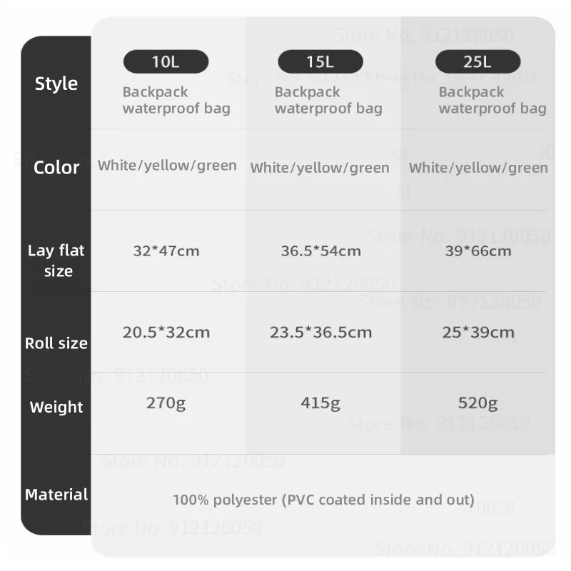 Naturehike Mochila impermeable  Mochila impermeable de PVC de 10L-25L de capacidad  Bolsa de playa para nadar al aire libre  Nuevo  Camping Bolsa de