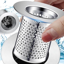 Stainless Steel Floor Drain Filter Kitchen Water Sink Drain Strainer Stopper Anti Clogging Filters Bathroom Bathrub Hair Catcher